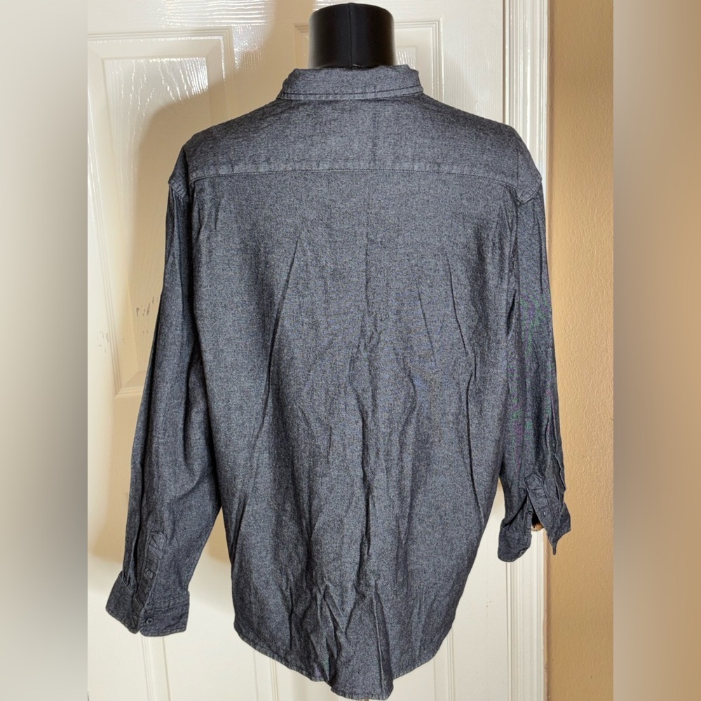 Wrangler Mens Flex for Comfort Long Sleeve Button Up Denim Shirt Black Mens 2XL - Picture 3 of 8